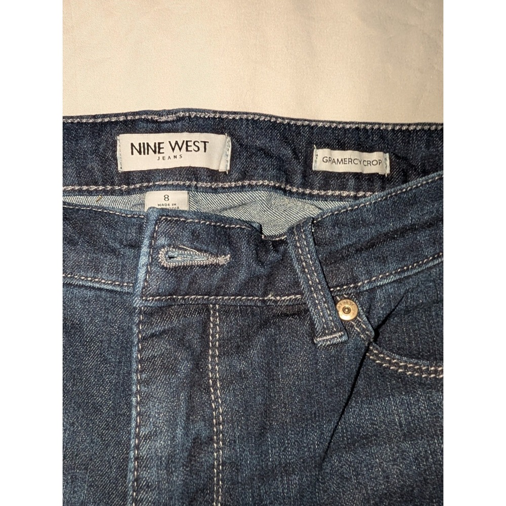 NWT Nine West Women's Size 8 Gramercy Crop Slim Fit Soft Touch Denim Jeans NEW - Picture 4 of 7